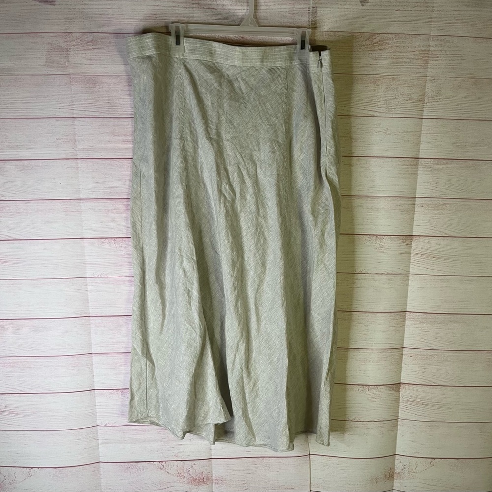 Baird McNutt‎ for J.Crew Beige 100% Linen Irish Linen Skirt Size 18